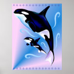 Orca Mum and Baby Print
