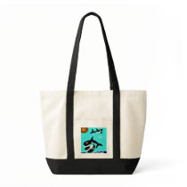 Orca Whale playing sun recycle bag