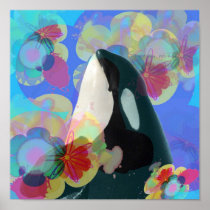 Orca Whale Spy Hop Multicolor Graphic-I SEE You Posters