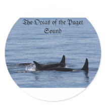 Orcas of the Puget Sound Round Sticker