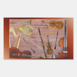 Orchestra Instruments Rectangular Sticker