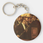 Orchestra of Opera by Degas, Vintage Impressionism Keychain