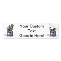 Orchestra Tuba Player Graphic, Seated Image Bumper Sticker
