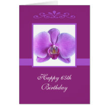 Orchid 65th Birthday Card