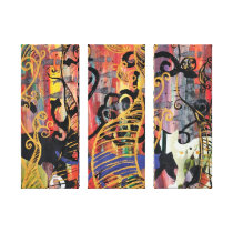 Orchid Cat Triptych