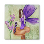 Orchid Fairy Square Magnet