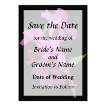 Orchid Harold Carls Save the Date Personalised Invitations