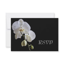 Orchid on Black Wedding RSVP Response Card