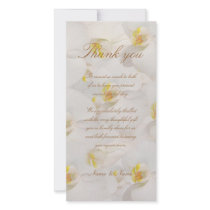 Orchid wedding thank you classy white