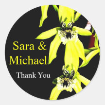 Orchid Wedding Thank You Label Sticker