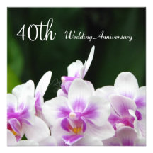 Orchids 40th Wedding Anniversary Invitation
