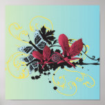 Orchids and butterflies Poster posters