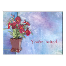 Orchids and Watercolor Invite