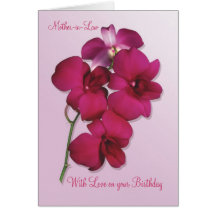 Orchids. Mother-in-Law Birthday Card