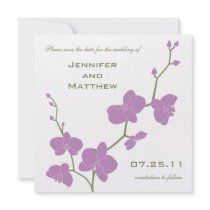 Orchids Save the Date - Vintage Olive and Violet