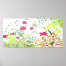 orchids splatter print