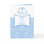 Order Of Service - Blue White Wedding Bells cards