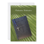 Ordination Party Invitation Bible and Palm Leaf