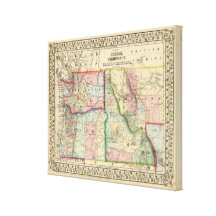 Ore, Wash, Idaho, Mont Map by Mitchell Gallery Wrap Canvas