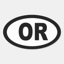 Oregon - sheet of 4 oval car stickers