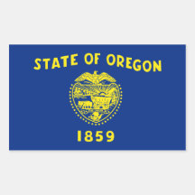 Oregon State Flag, United States Rectangle Stickers