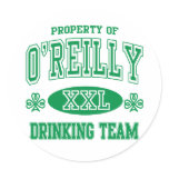 O'Reilly Irish Drinking Team stickers