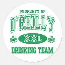 O'Reilly Irish Drinking Team Sticker