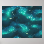 Organic Art Molten Plastic Soft Waves Deep Blue posters