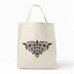 Organic customisable silhouette damask totebag