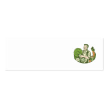 Organic Farmer Green Grocer With Vegetables Retro Business Card Templates