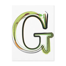 Organic Font illustration Postcards