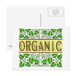 Organic Green Slogan postcards