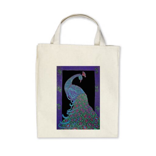 Organic Grocery Tote -Proud Peacock Bag