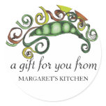 organic hippie peas vegan vegetarian gift tag s... stickers