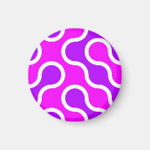 Organic pattern pink and white textured fridge magnet