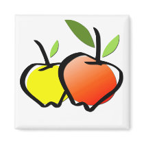 Organic Produce Square Magnet
