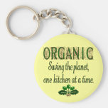 Organic Saving the Planet Kitchen Saying Keychains