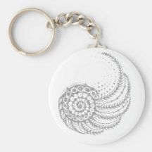 Organic spiral grey key chain