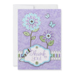 Organza Flowers TY Card Lav invitations