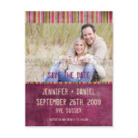 "Orient" Burgundy Retro Save the Date Announcement postcards