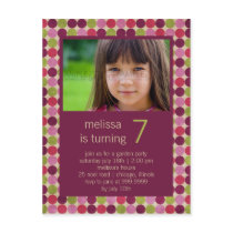 Orient Dots Burgundy • Birthday Party Invitation Post Card