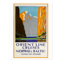 Orient Line Cruises Norway and Baltic Vintage Post Cards