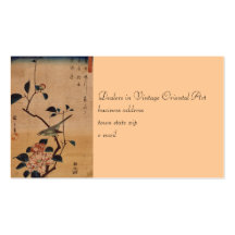 Oriental Camellia and Warbler Business Card Templates