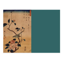 Oriental Camellia and Warbler Postcard
