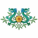 Oriental Dragon Flowers embroidered shirts