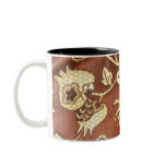 Oriental Floral Fabric Print Postage Stamp mugs