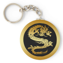 ORIENTAL GOLD DRAGON KEYCHAINS