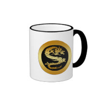 ORIENTAL GOLD DRAGON MUGS