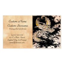 Oriental legendary mythical Dragon ink tattoo art Business Card Templates