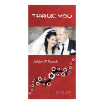 Oriental Sakura Thank You Photo Photo Greeting Card